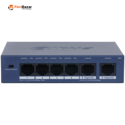 Dahua S3006-4GT-36 6-Port Unmanaged Desktop Gigabit PoE Switch with 4-Port PoE