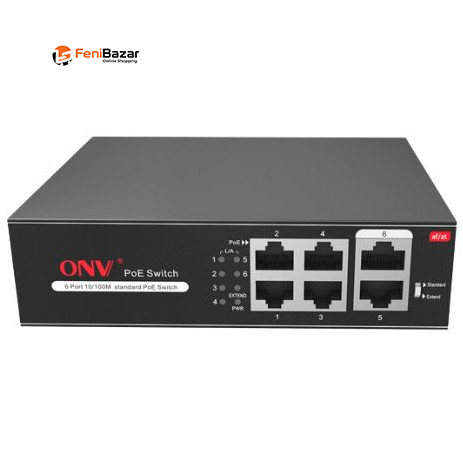 ONV H1064PSD 4-Port 100Mbps PoE Switch with 2 Uplink Ports